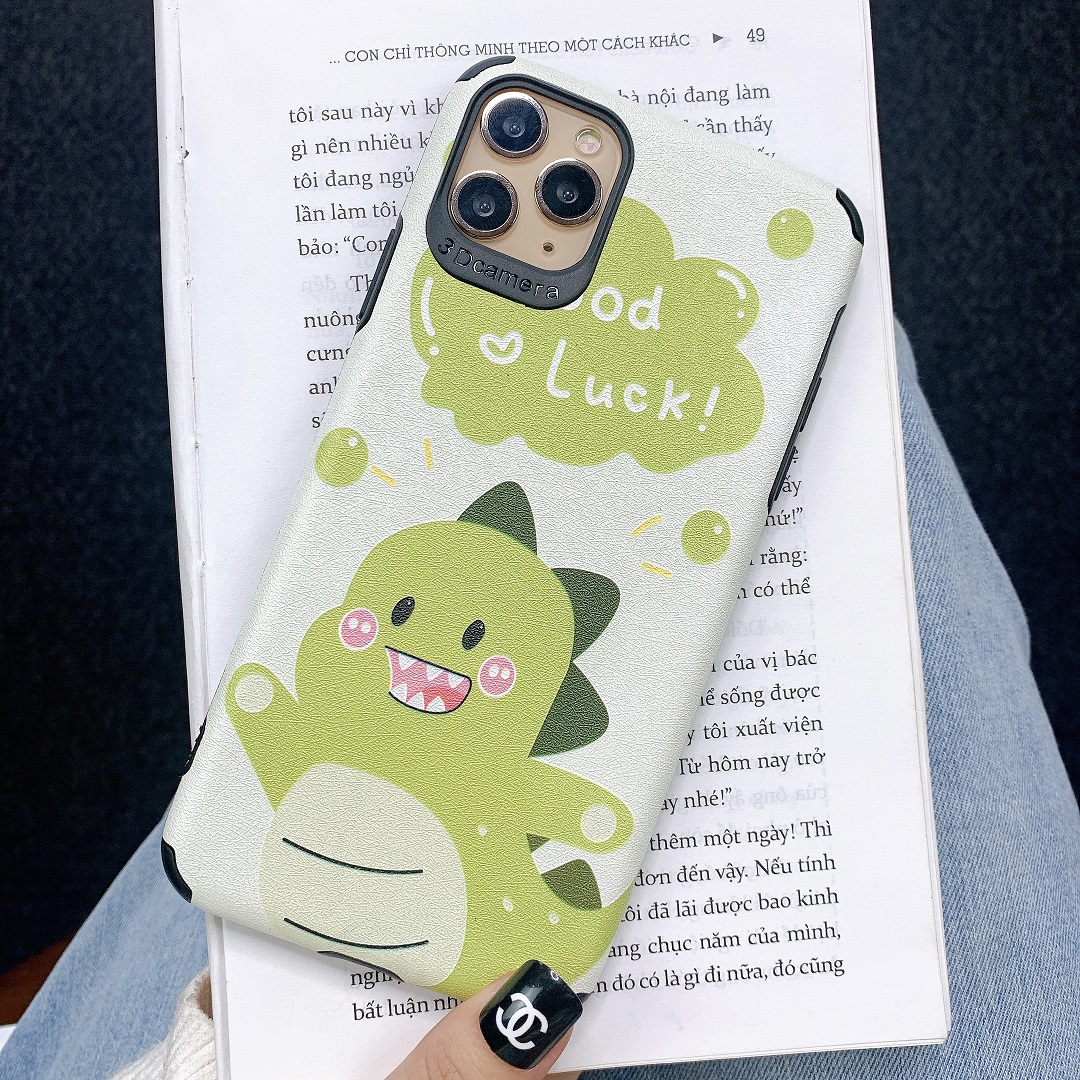 Ốp Lưng Da IMD Dino Good Luck !