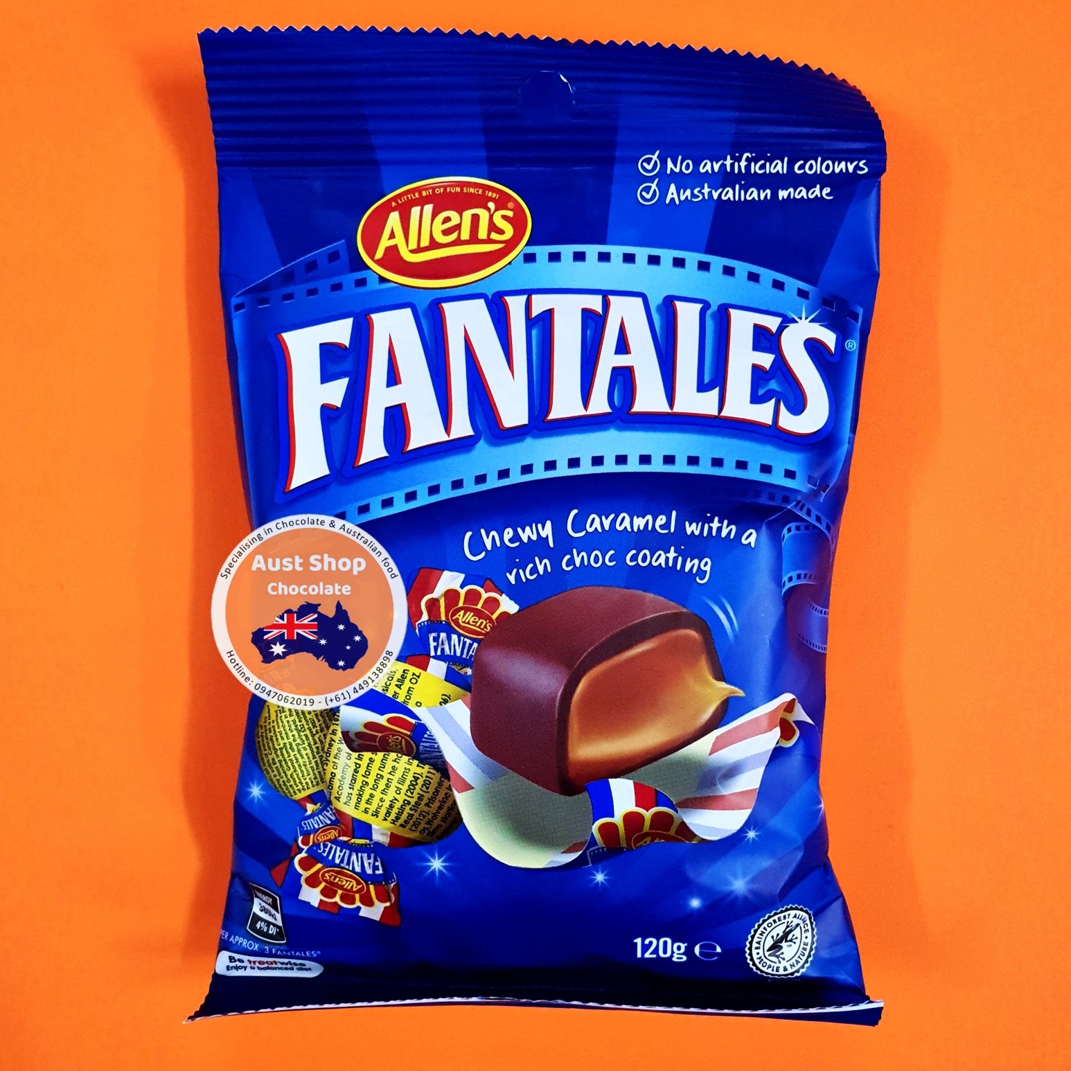 Allen's Fantales 120g - Kẹo socola nhân caramel - Australian stock - Aust Shop Chocolate