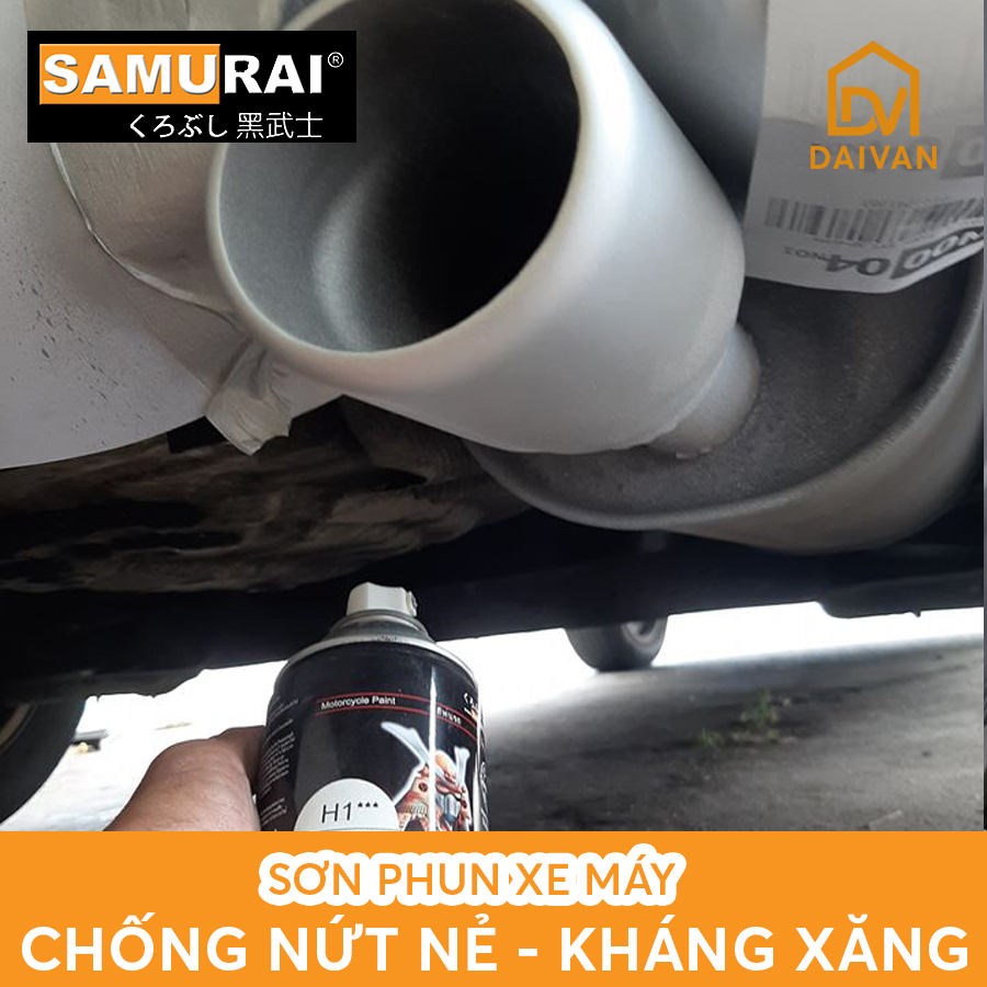 Sơn xịt Samurai chịu nhiệt H1 Màu bạc