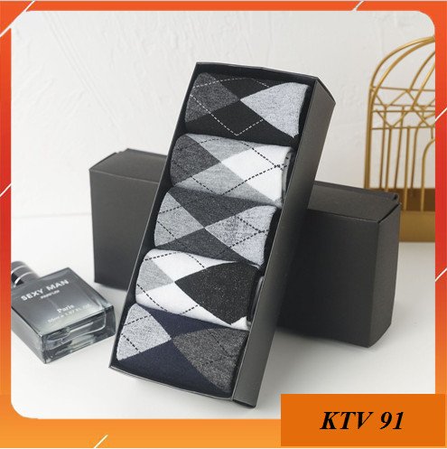 [Tất nam công sở] Hộp 5 đôi tất(vớ) nam cao cổ