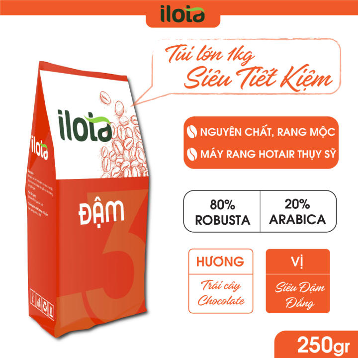 Cà phê rang xay nguyên chất ILOTA 3 cafe rang mộc dạng bột pha phin truyền thống thơm nồng đắng đậm coffee thơm ngon thượng hạng arabica robutsta – No Brand – top1shop