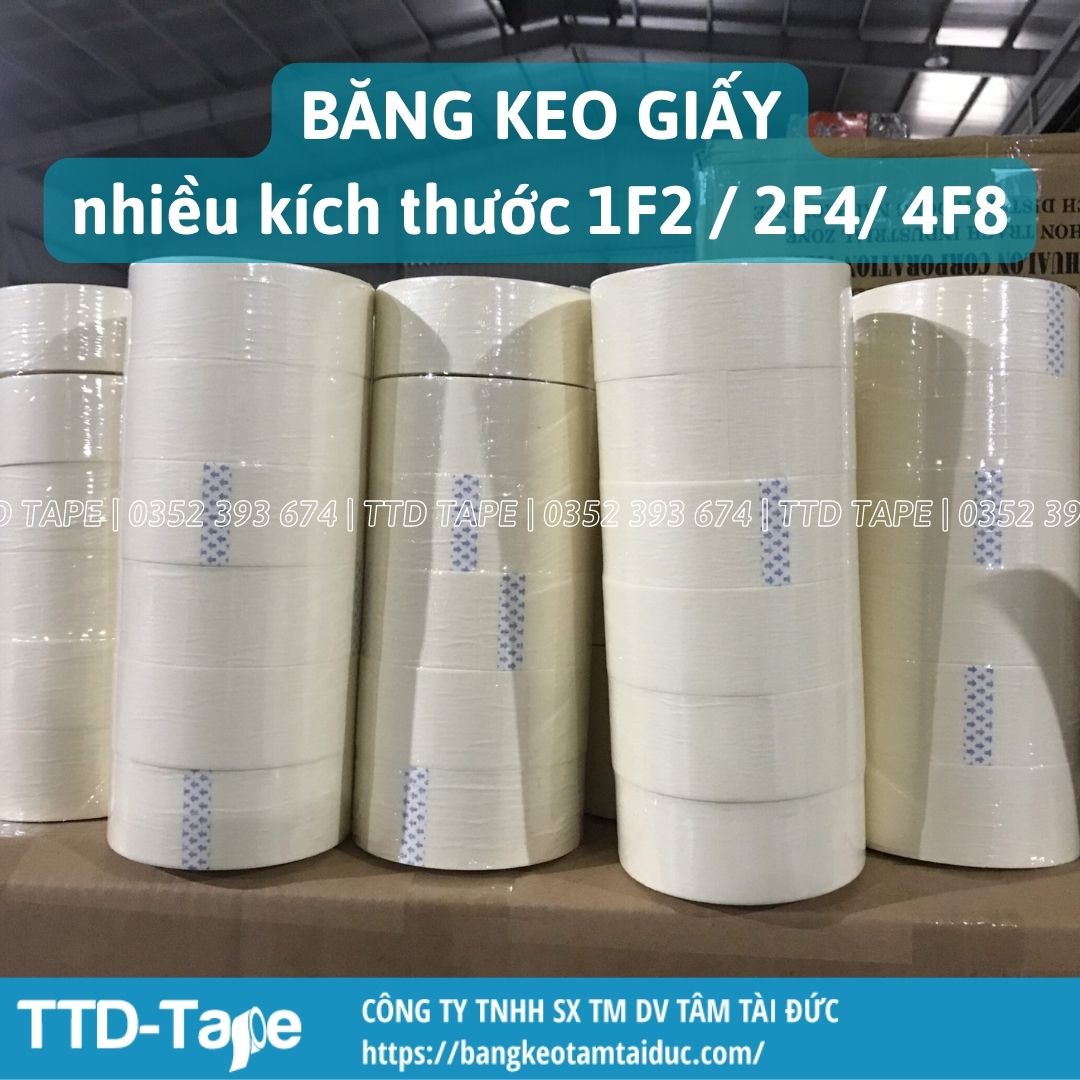 Băng Keo Giấy Nhiều Kích Thước 1.2cm / 2.4cm / 4.8cm