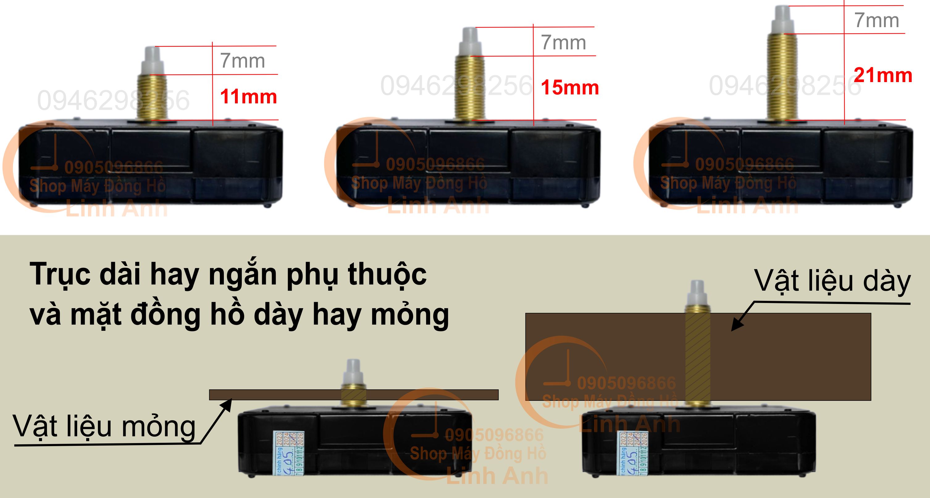Máy đồng hồ treo tường trục dài (Kim trôi)