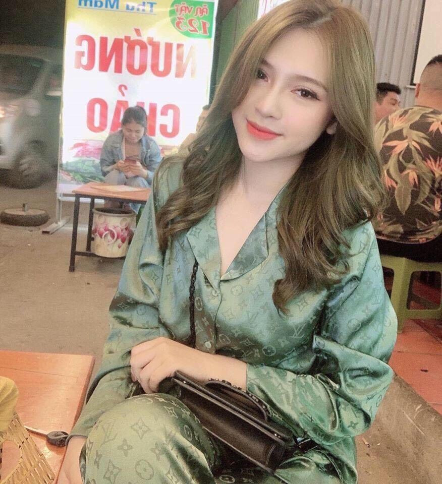 Bộ Pijama Lụa Gấm Cao Cấp Áo Tay Dài - Quần Dài