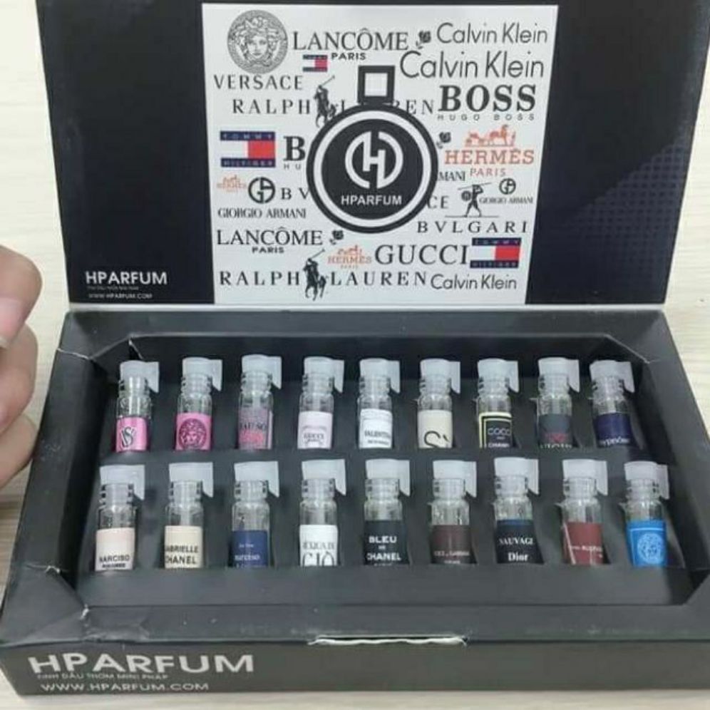 [HCM]Bộ Test 18 Chai Tinh Dầu Nước Hoa Pháp Hparfum [ 11 Mùi Nữ - 7 Mùi Nam]