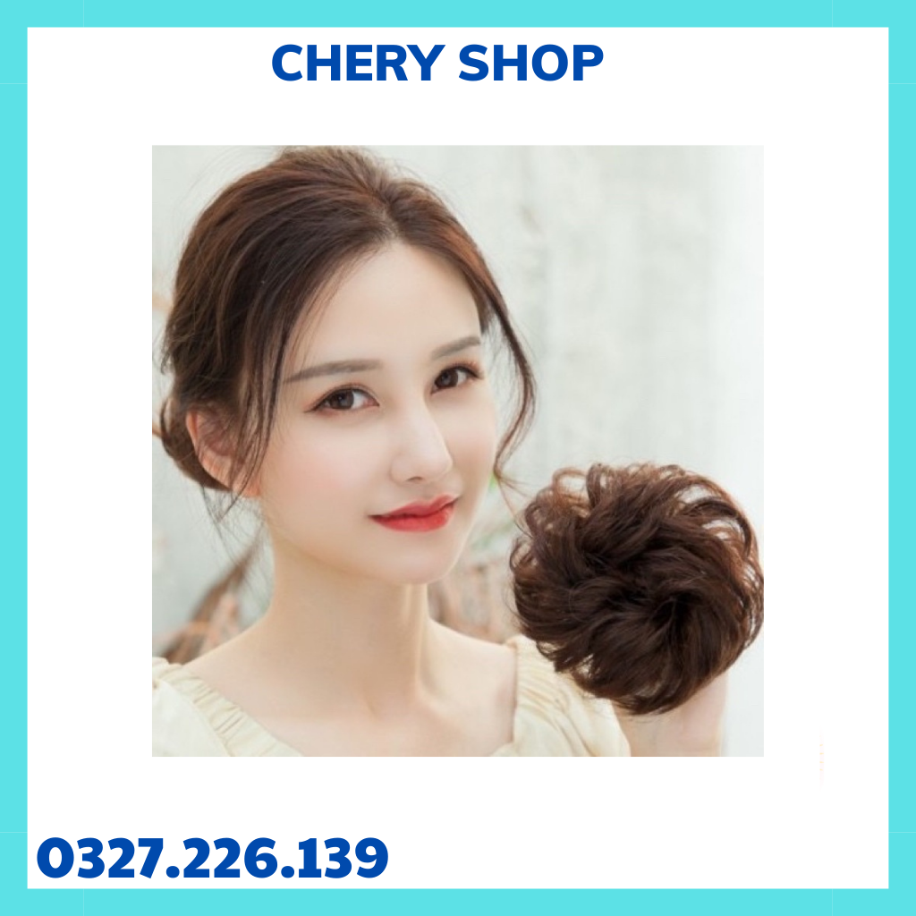 Tóc giả búi - Tóc giả búi cột xoăn