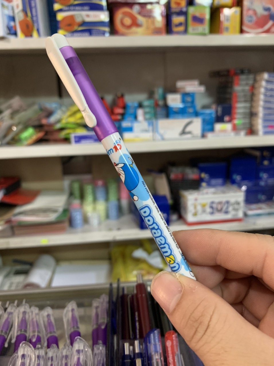 Bút lông kim fl04 doremon 1 cây mực tím