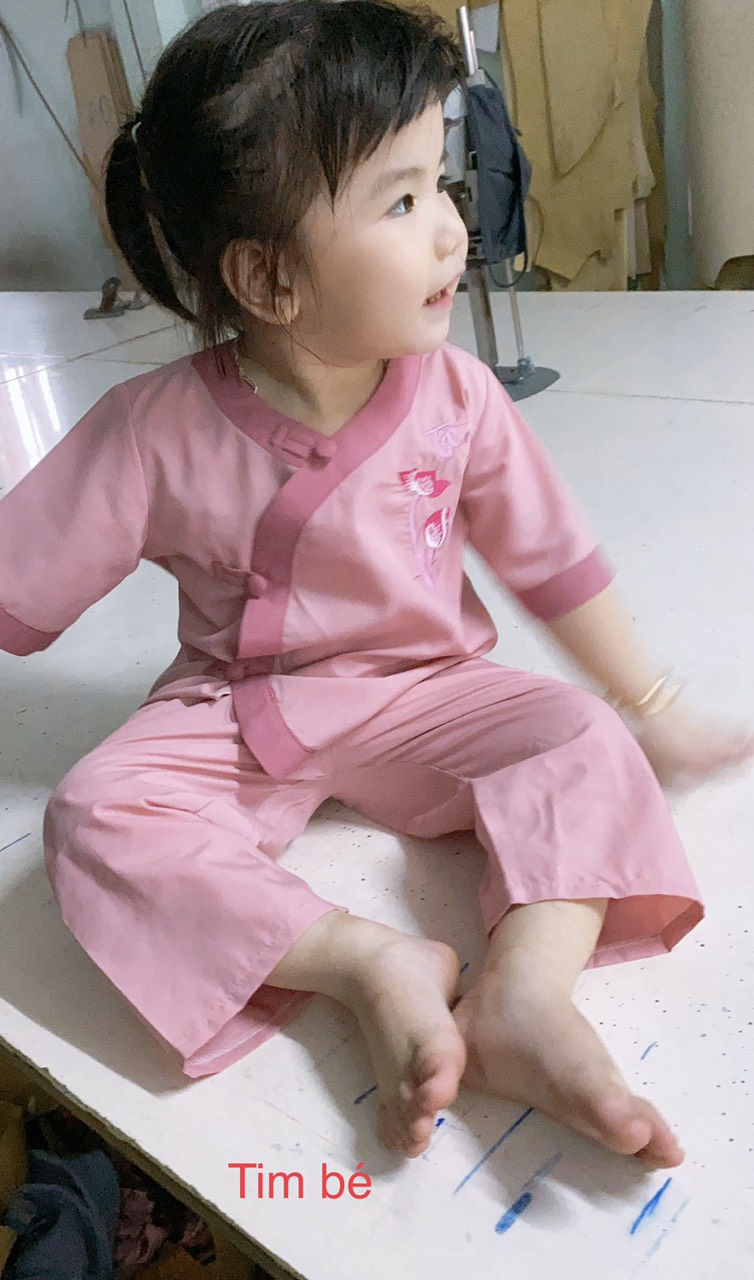 đồ lam cho bé đi chùa vải mềm mát thấm mồ hôi