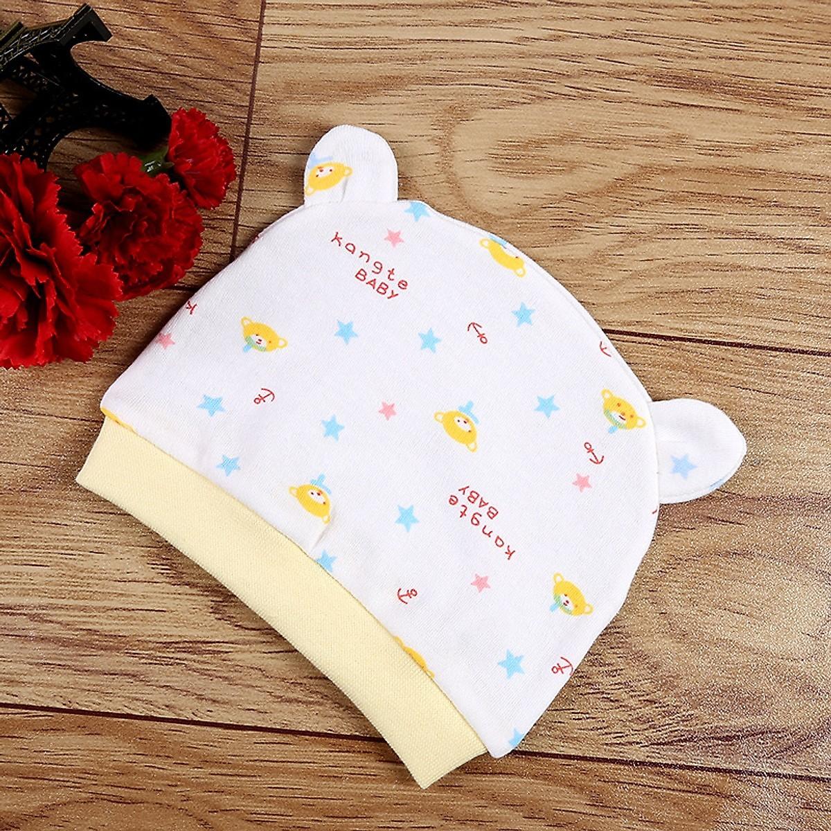 Combo 2 Mũ Che Thóp Cotton Mềm Cho Trẻ Sơ Sinh 0-6 Tháng ( Bé Gái )