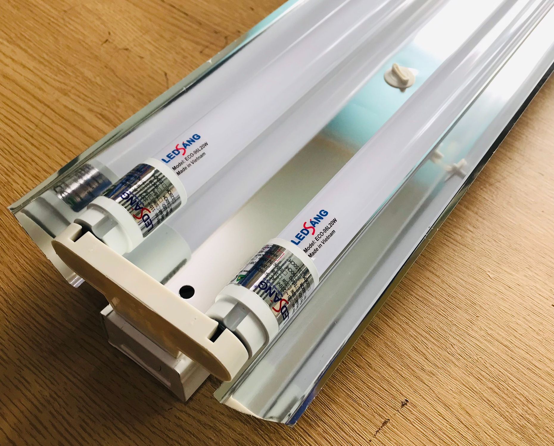 [HCM]Combo 10 máng đèn led 1.2m inox đôi có chóa phản quang