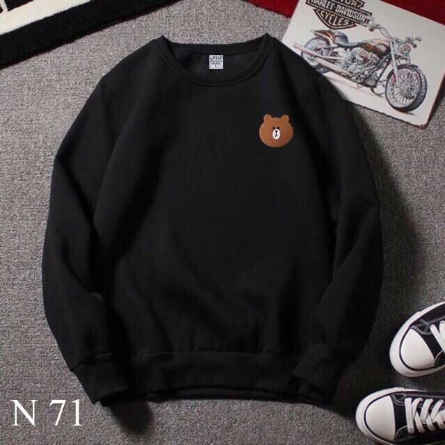 ÁO SWEATER UNISEX FORM RỘNG MẶT GẤU CÓ BIGSIZE ĐẾN 100KG VẢI NỈ BÔNG NGOẠI ĐẸP