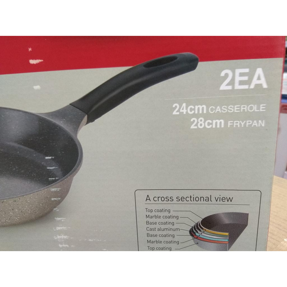 Bộ Lock&Lock Stone 7 Lớp Nồi Đá 24cm Và Chảo Đá 28cm