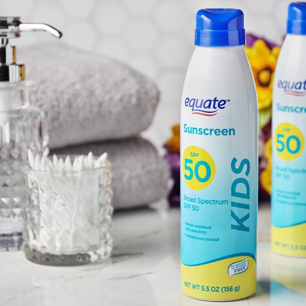 [HCM]Xịt chống nắng Equate Kids Broad Spectrum Sunscreen Spray Twin Pack SPF 50 156gr (Bill Mỹ)