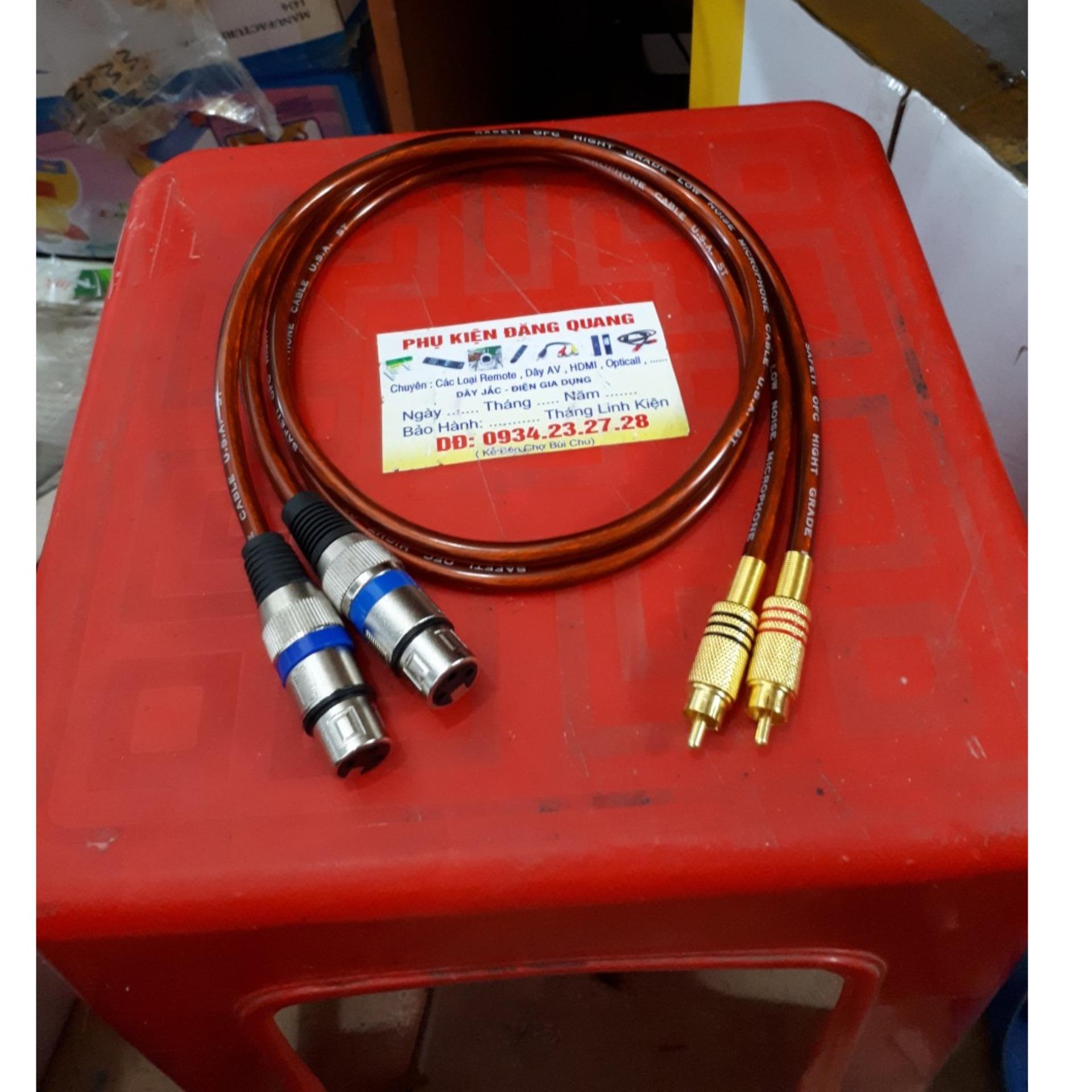 Cặp dây jack canon Cái ra AV 0.5m tốt ( canon sọc xanh )