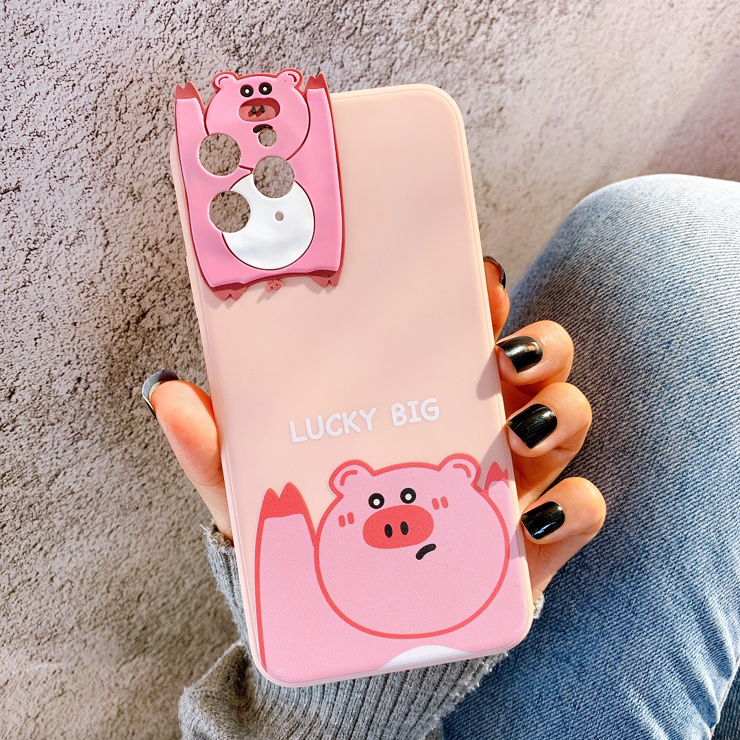 Ốp Lưng Silicon Bảo Vệ CAMERA Dino x Pig