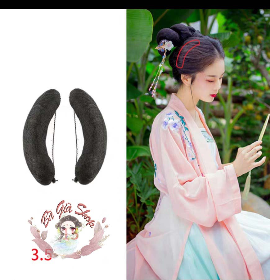 Cặp búi độn tóc cổ trang tóc giả búi độn 2 bên