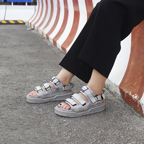 HOT Sandal Nữ, Nam, 3 Quai, Đế Cao, Êm Chân- D1001 Ghi