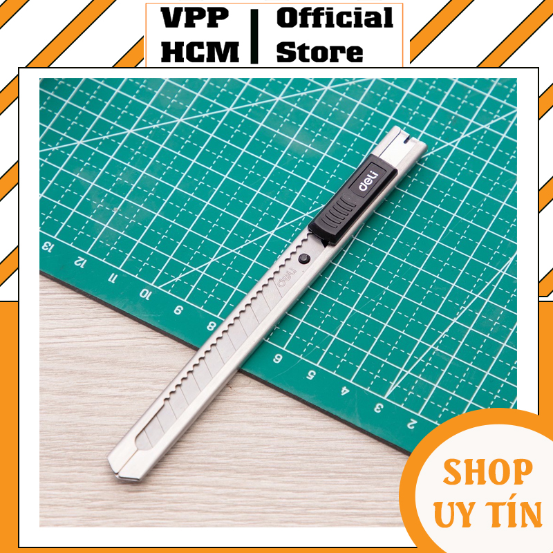 Dao rọc giấy nhỏ Deli 2058 lưỡi 9mm sắc bén, nhỏ gọn