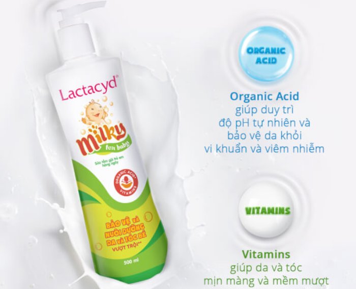 SỮA TẮM GỘI TOÀN THÂN CHO BÉ LACTACYD MILKY (250ML/CHAI)