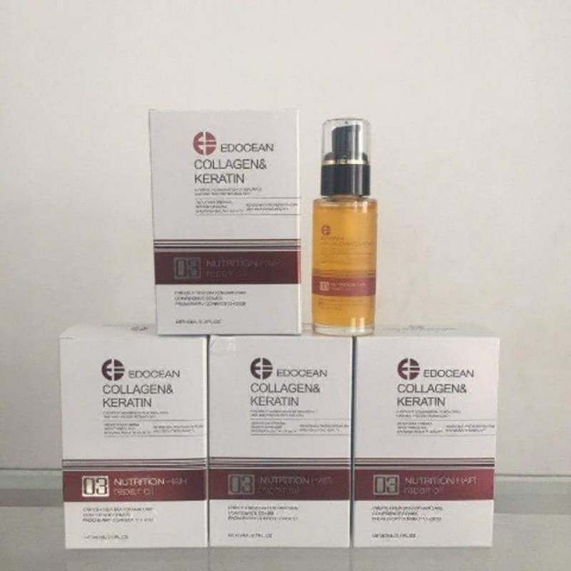Tinh dầu EDOCEAN Collagen Keratin dưỡng bóng tóc 60ml