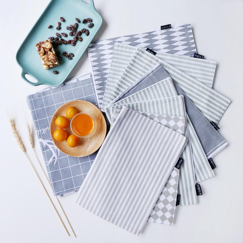 Nhà Trong Bắc Âu 100% Cotton Tấm Lót Đĩa Ăn Giấy Ăn Món Ăn Phương Tây Vải Tấm Lót Bát Đĩa Trà Tấm Trải Bàn Kiểu Phương Tây Đĩa Đệm Bàn Ăn Vải Đệm Q