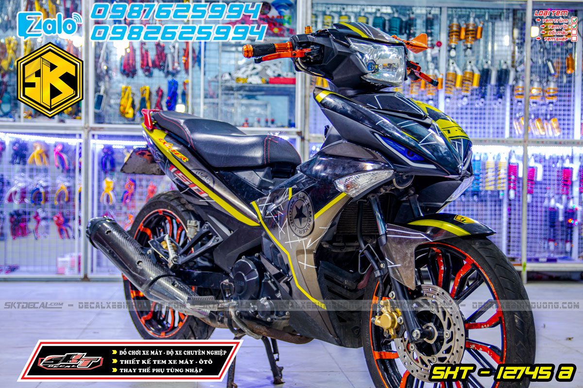 tem trùm exciter 150 vàng đen