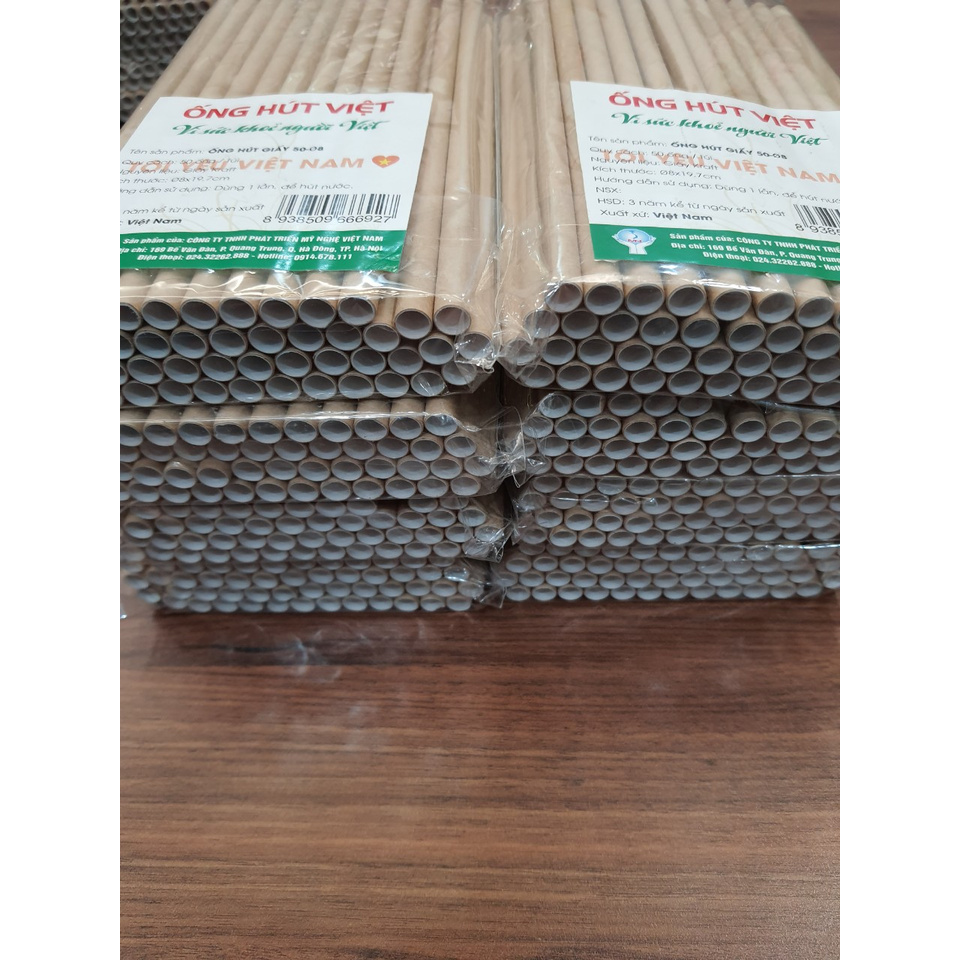 Ống hút giấy ( ống hút việt ), túi 50 cái phi 8mm