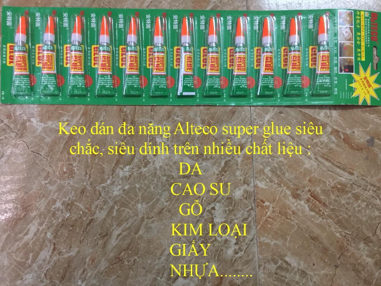Vỉ 12 tuýp keo dán đa năng Alteco siêu dính ( 12 tuýp)