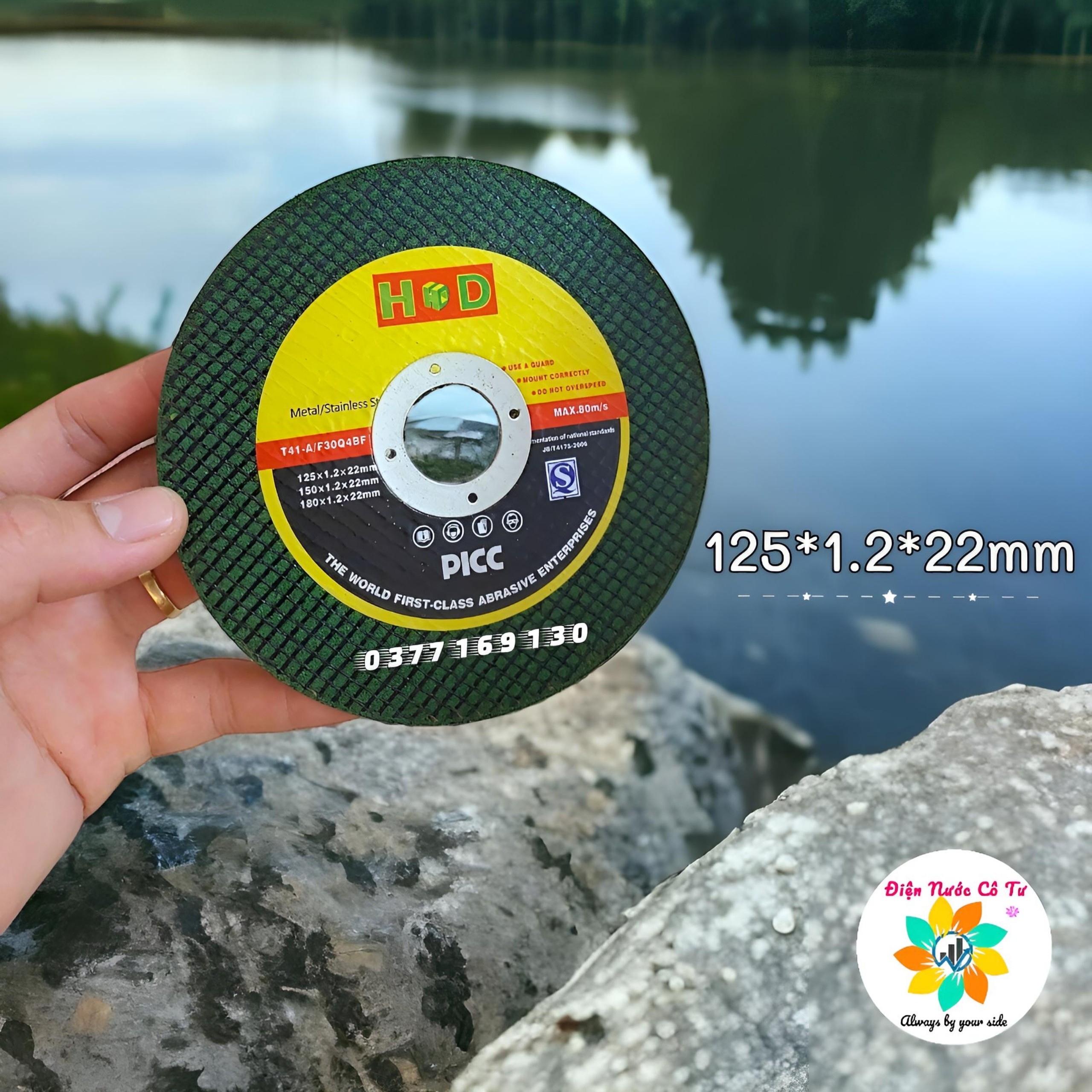 10 viên Đá cắt sắt cắt inox 1 tấc 2 con Cá (125x1.2x22mm)