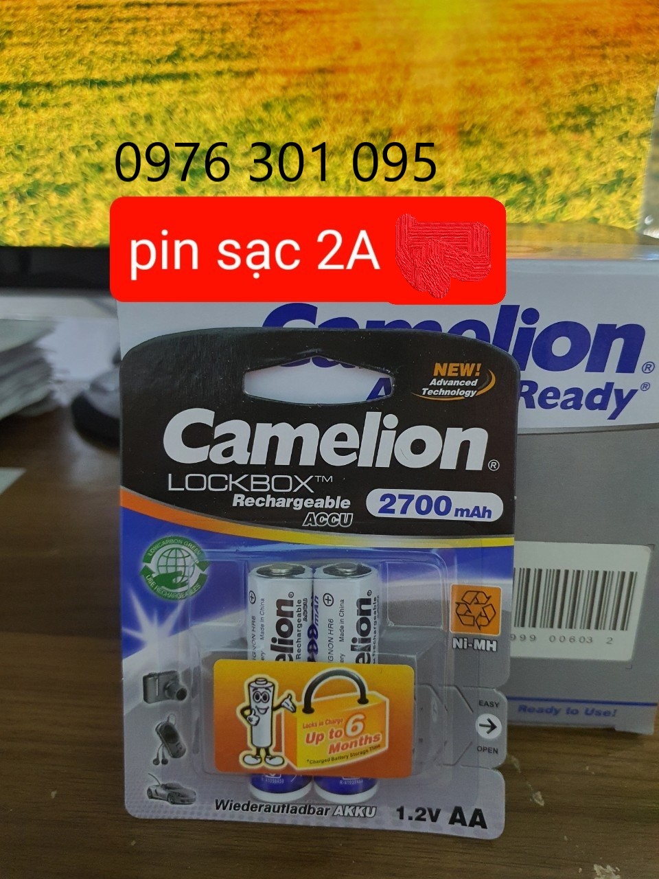 [CAMELION] Pin Sạc AA, AAA, Vuông 9V Thông Dụng