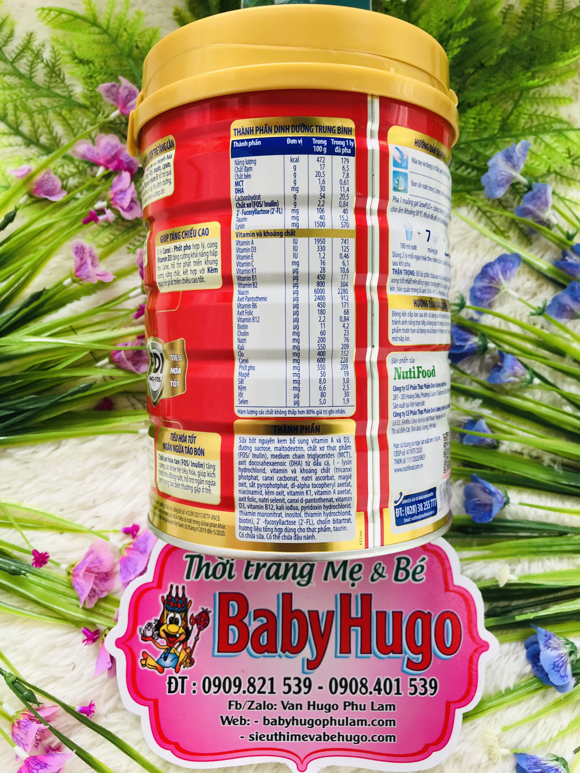 [DATE MỚI] Nutifood Grow Plus+ Đỏ 900g.Bé từ 1 đến 10 tuổi