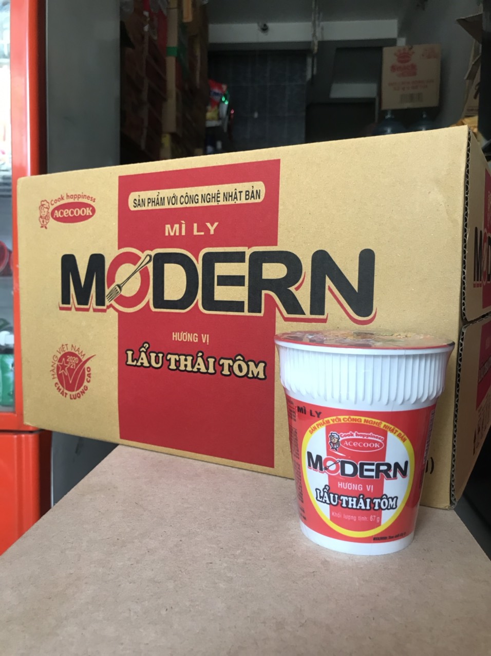 [HCM]Mì ly lẩu thái tôm 67g mì Modern Acecook