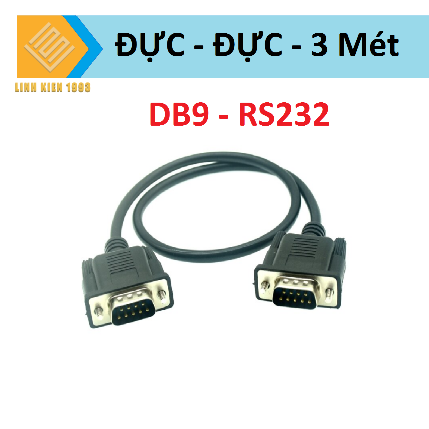 Cáp nối tiếp rs232 db9 đực-đực chiều dài 3 mét