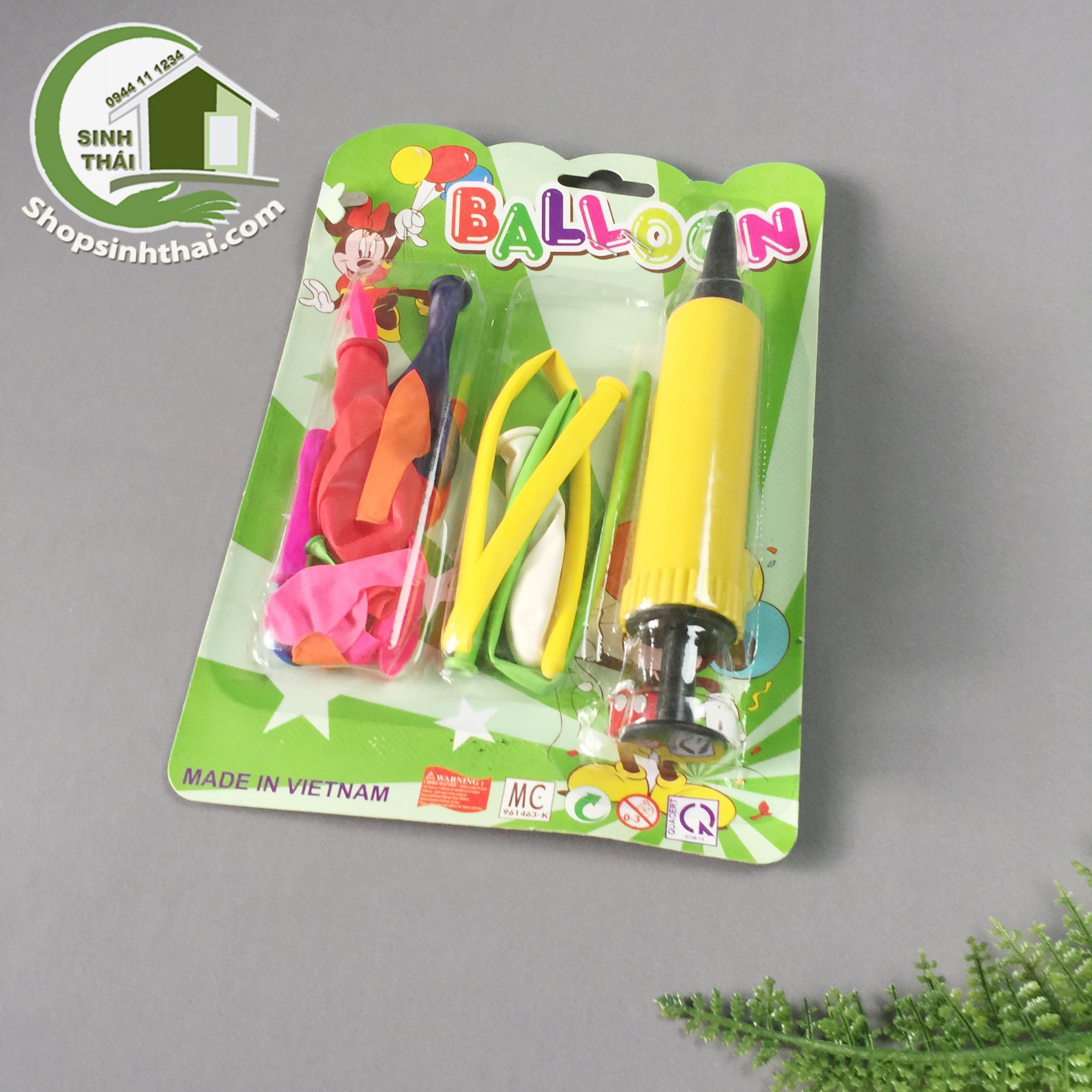 [HCM]Vỉ bong bóng nhiều màu có ống bơm