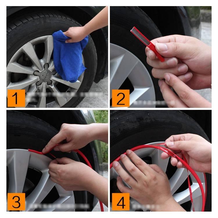 Decal dán vành xe ô tô phản quang đẹp, hiện đại