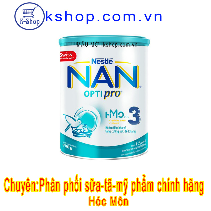 [HCM]Sữa Bột Nestle NAN Optipro 3 (900g) dành cho trẻ từ 1-2 tuổi- MẪU MỚI HMO