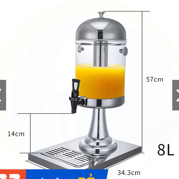 Bình làm lạnh, Đựng Nước Ép Trái Cây Inox 8L ( Hàng Cao Cấp )
