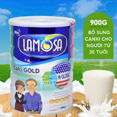 (900g, HSD 2026) Sữa bột Lamosa CALCI GOLD bổ sung canxi cho người từ 35 tuổi trở lên.