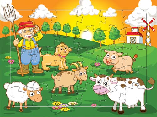 Tranh xếp hình 30 mảnh - nông trại vui vẻ