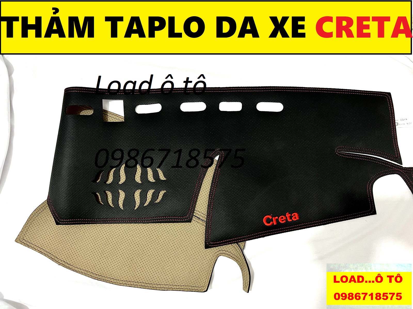 Tảm taplo chống nắng da carbon xe huyndai creta 2022-23 cao cấp mẫu vân carbon sáng trọng