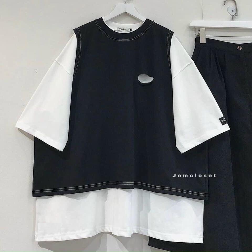 Áo gile đen unisex style Hàn Quốc (kèm áo trong)