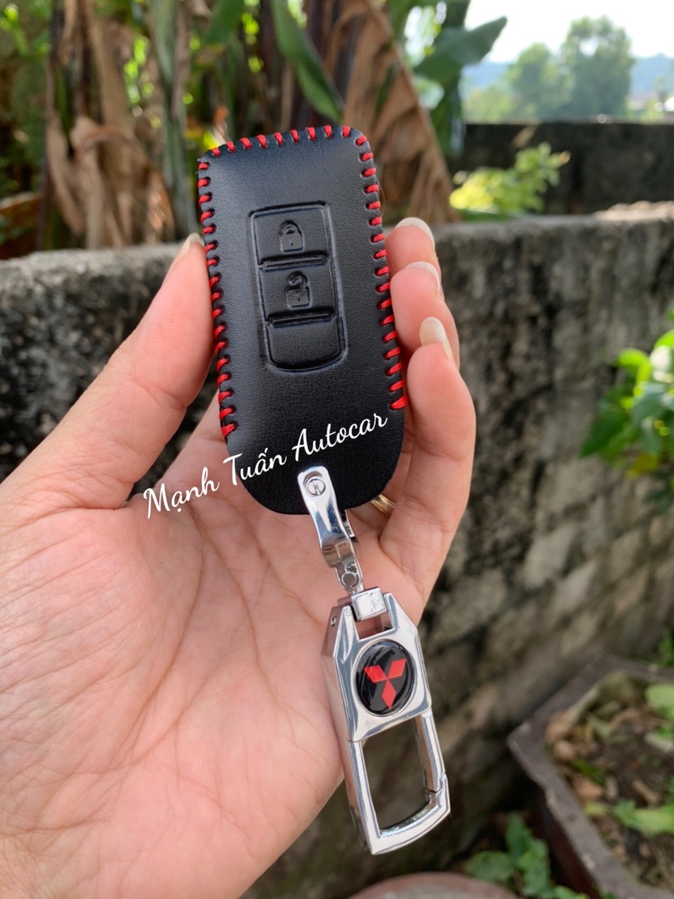 Bao da chìa khoá mitsubishi xpander, outlander, triton, attrage, pajero sport handmade