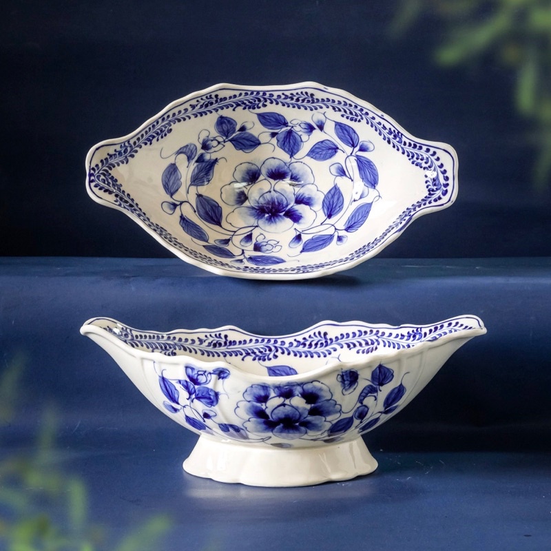 Bát thuyền đựng gà,gốm sứ bát tràng ,gốm sứ decor
