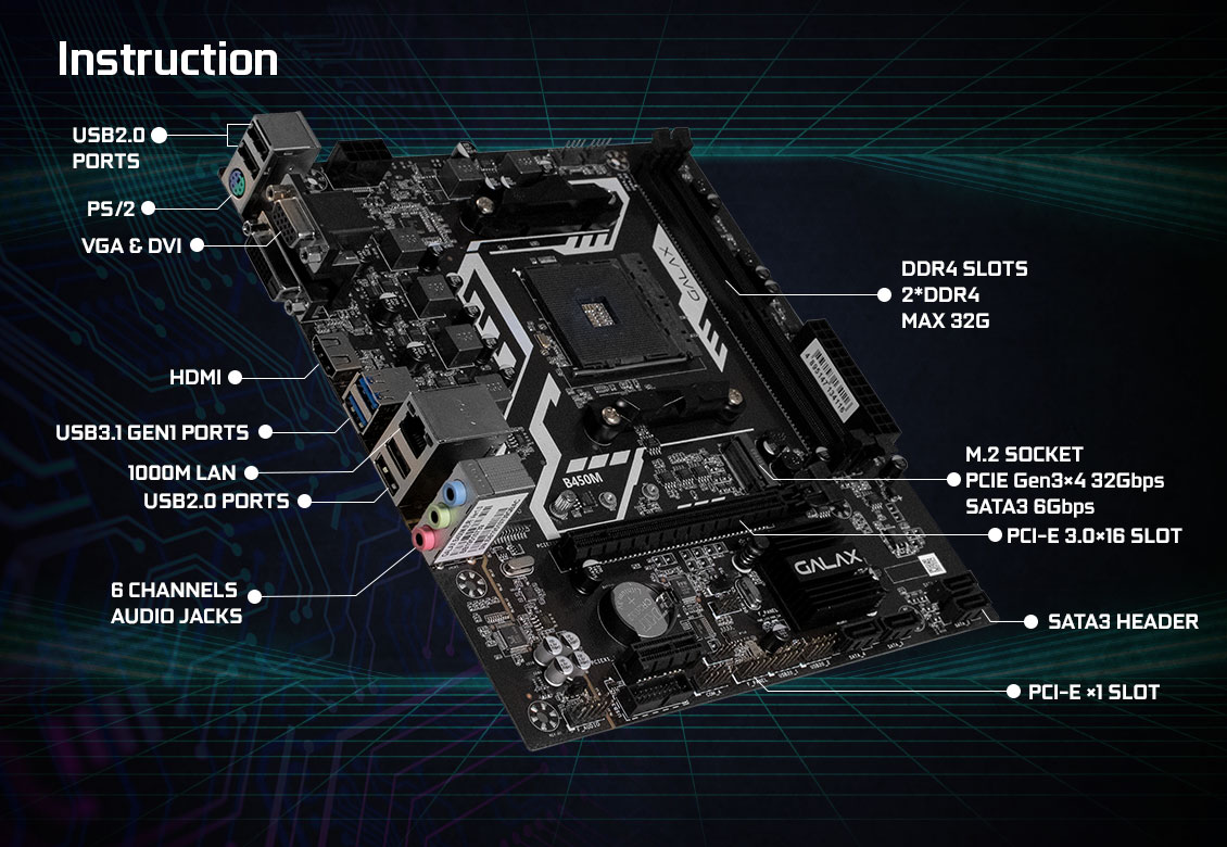 Mainboard B450M Galax
