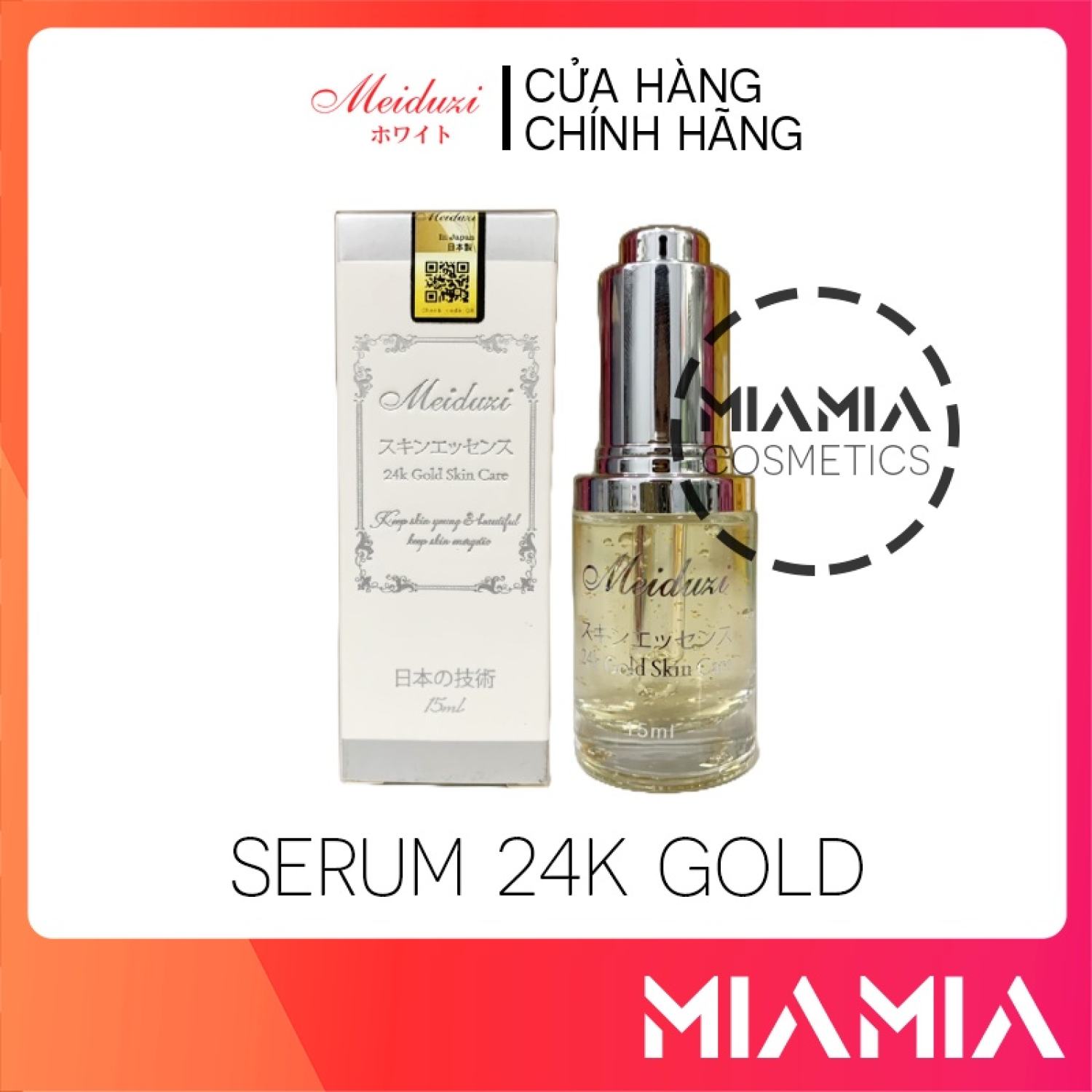 Serum meiduzi tinh chất dưỡng ẩm 24k gold chính hãng 15ml