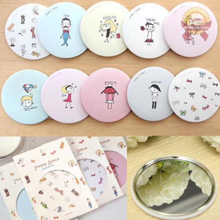 COMBO 2 Gương Mini 1 Mặt Nhỏ Gọn Tiện Lợi