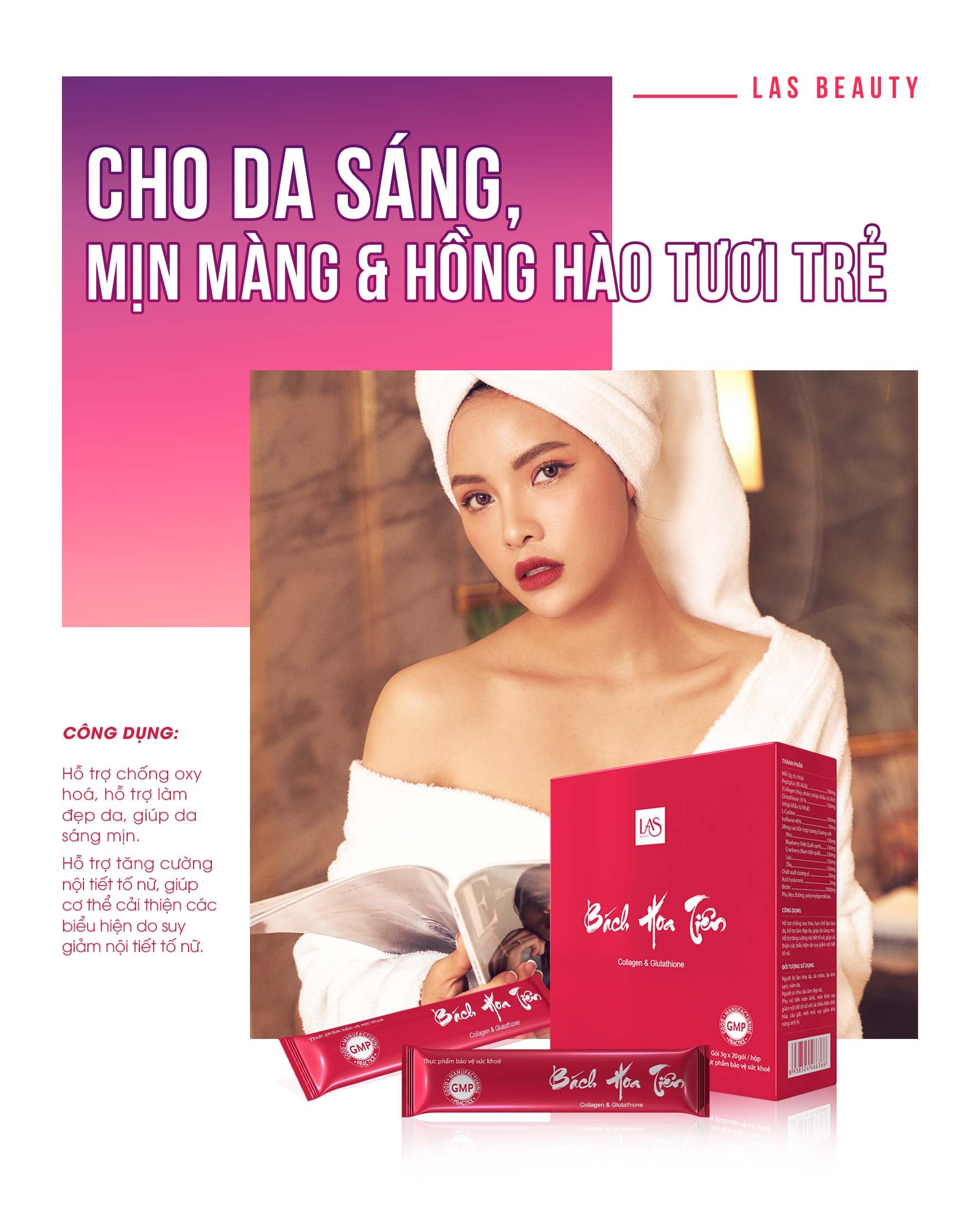 [Chính Hãng] Bách Hoa Tiên Las Beauty - Cốm uống đẹp da