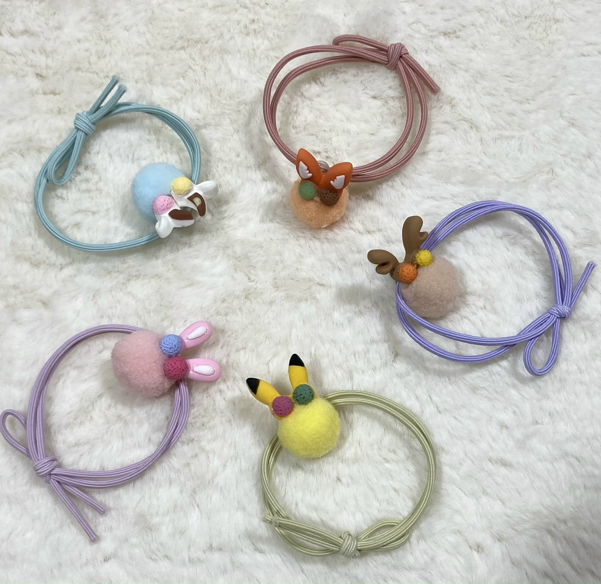 Dây cột tóc COMBO 3 cái hình thú cho bé gái ( chọn màu ngẫu nhiên ) BITIKIDS