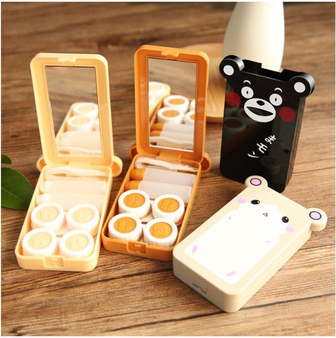 Lines Contact Lens Case Has : Lens Case Kit Contain 1 X Contact Lens Case 2 X Container For Solution 2 X Tweezer 1 X Suction Pad