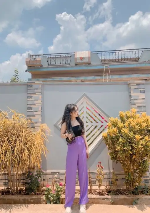 Quần ống rộng culottes xuông dài 100cm - hình 4